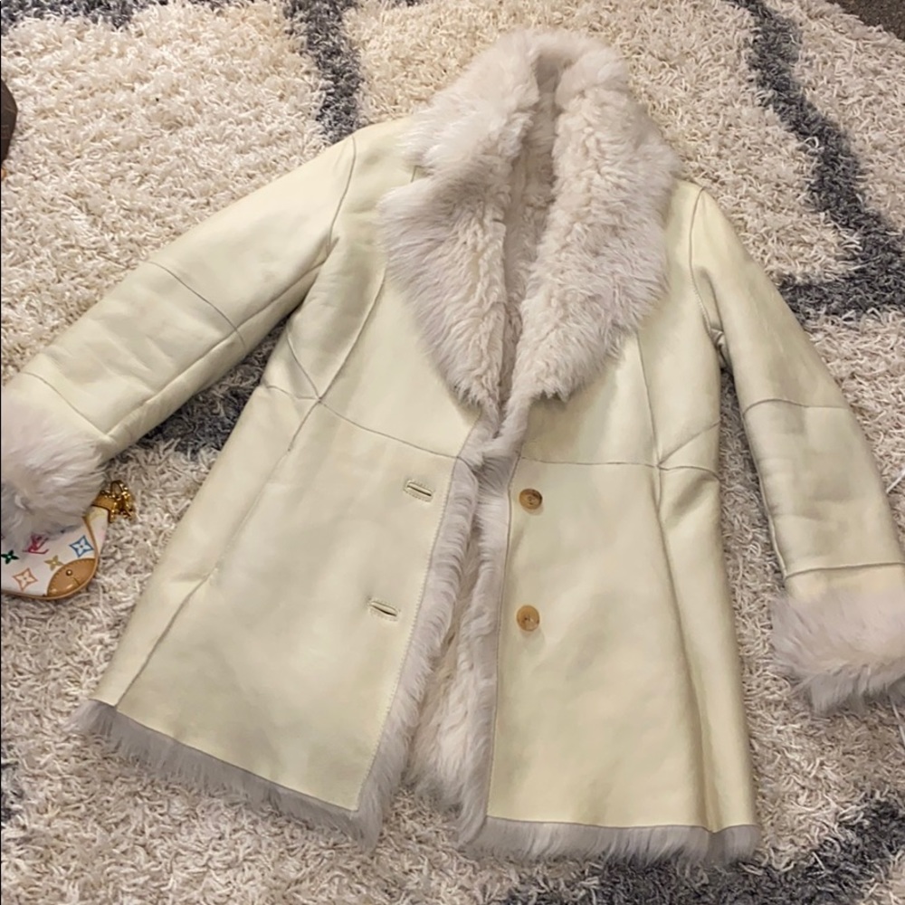 Beautiful leather/ shearling winter coat